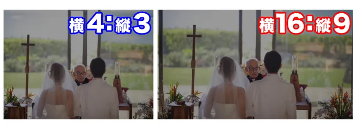 「画面の比率」は2種類ある