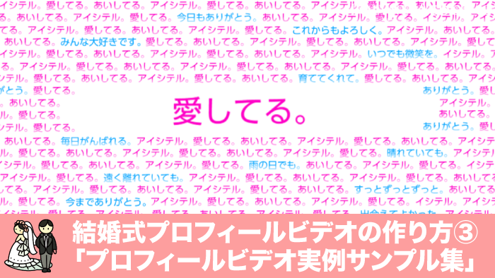 結婚式プロフィールビデオの制作実例サンプル集 ポライン東京 はプロフィールビデオ制作専門